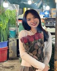 A person holding a bouquet of roses

Description automatically generated